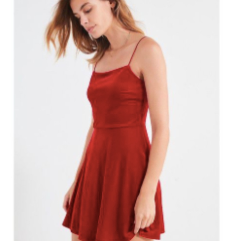 Urban Outfitters Red Velvet Dress